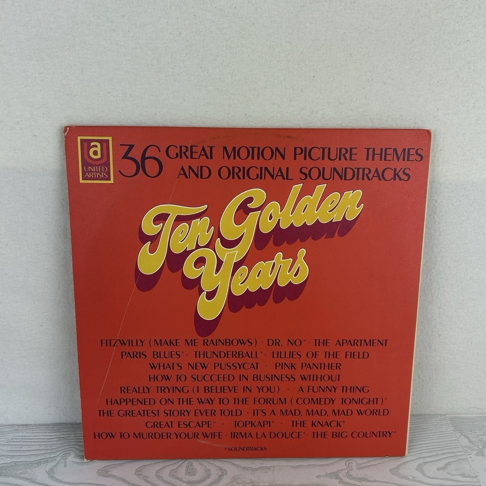 Ten Golden Years-36 Great Motion Picture Themes 2 Vinyl Set Ultrasonically clean - Picture 3 of 7